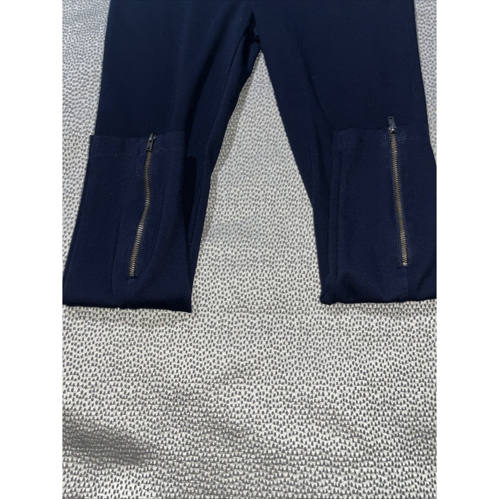 Lysse Mid Rise Legging Navy Stretch Back Ankle Zippers Womens Small - Picture 2 of 6